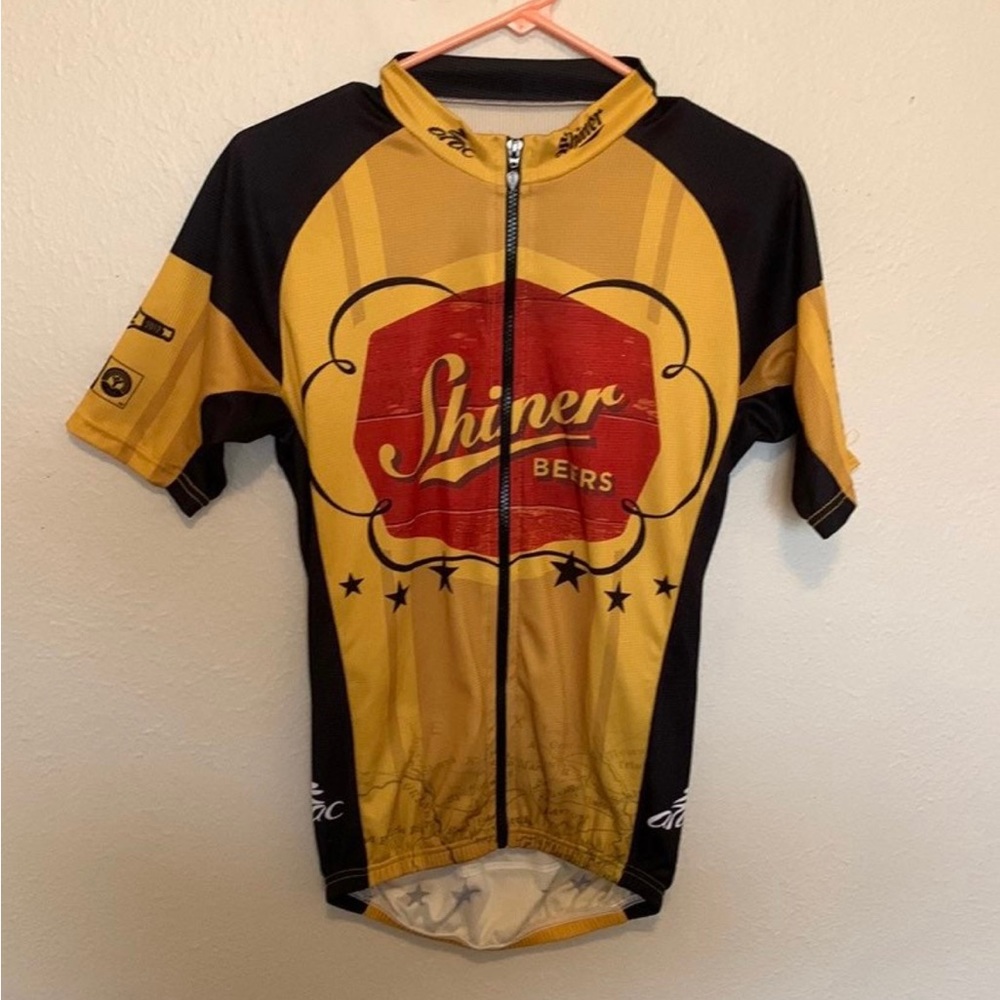 Shiner bock beer cycling bike Jersey medium